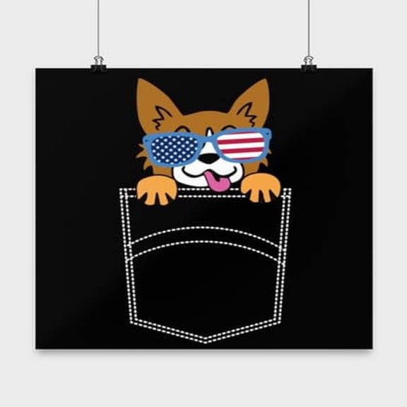 Cute Corgi Poster - 13x13 - Wall Decor for Dog Lovers Gift