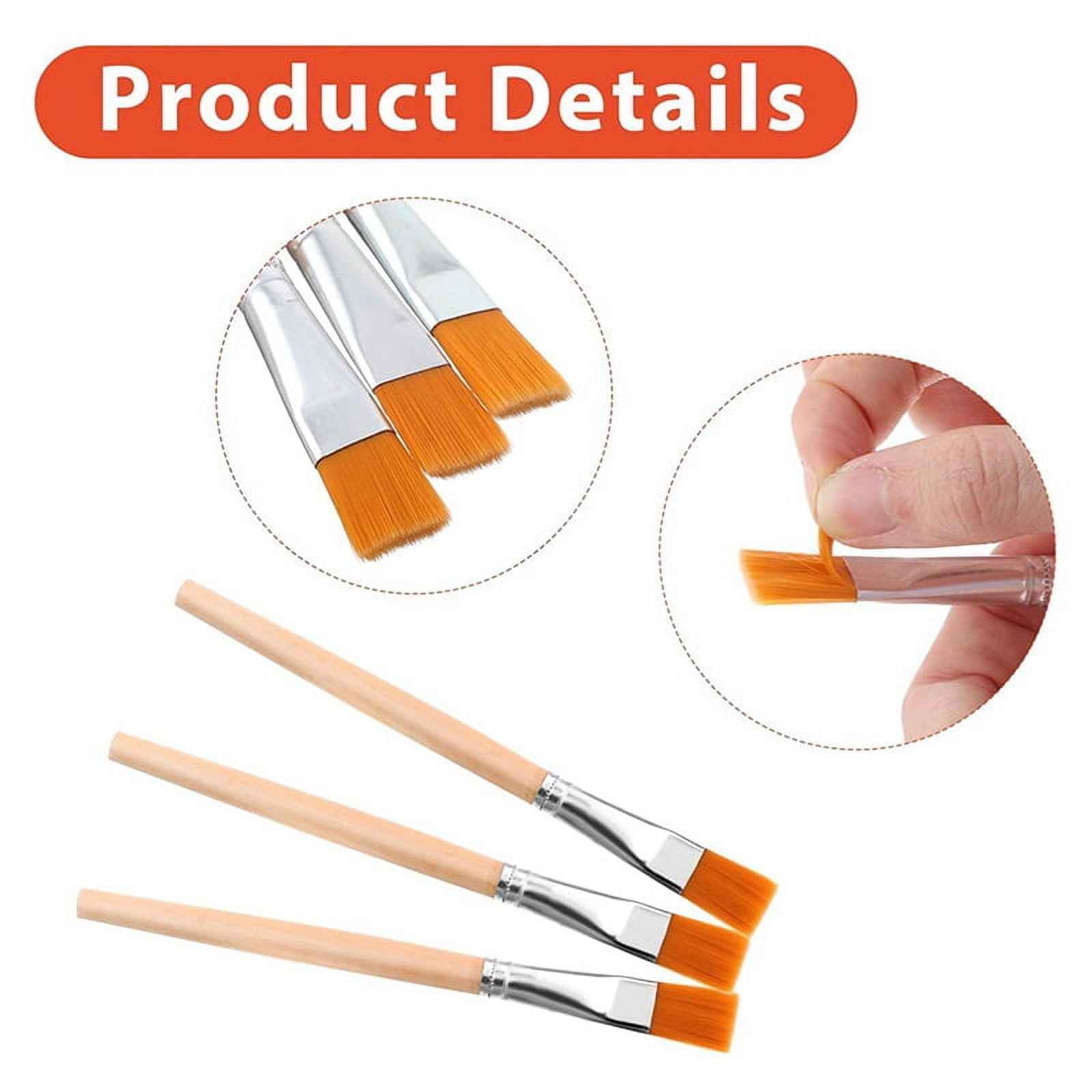 300Pcs Flat Paint Brushes, 3/4 Inch Wood Paint Brush Artist Craft Paint Brushes Watercolor Brush Bulk Painting for Art