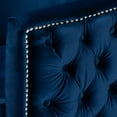 thumbnail image 6 of Baxton Studio Marcelle Navy Blue Velvet Accent Chair, 6 of 9