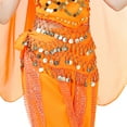 thumbnail image 3 of Beads & Coins Chiffon Fitness Program Belly Dance hip skirt belly dance Orange, 3 of 3
