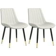 thumbnail image 1 of HOMCOM Dining Chairs Set of 2, PU Leather Upholstered Kitchen Chair, Cream, 1 of 10