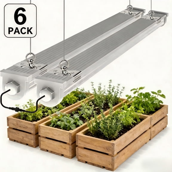 JESLED 3FT 36W Waterproof LED Grow Lights, for Indoor Plants, Sunlight Full Spectrum 5000K, LED Linkable Strip with Switch, 6Pack