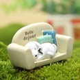 thumbnail image 3 of Figura de perro de resina para decoración de jardín, adorable diseño de sofá, 3 of 3
