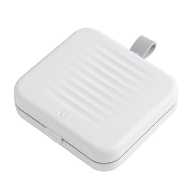 Magnetic Suction Sewing Box Portable Small Double Layer Magnetic Sewing Box Kit for Home Dormitory Travel White