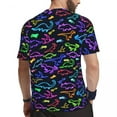 thumbnail image 3 of Neon Dinosaurs Running T-Shirt Summer Animal Print Vintage T Shirts Hip Hop Tshirt For Ma, 3 of 4