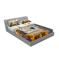 thumbnail image 2 of Ambesonne Fall Fitted Sheet & Pillow Sham Set, Aerial View Eiffel Tower, Queen, Multicolor, 2 of 2