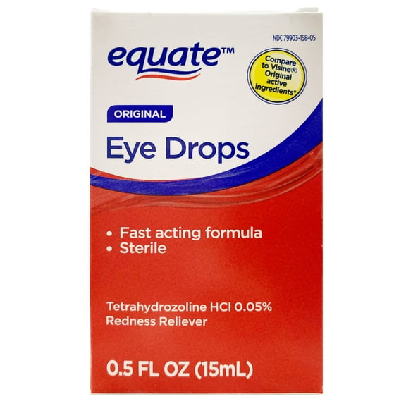 Equate Redness Relief Eye Drops, Tetrahydrozoline HCI 0.05%, 0.5 fl oz