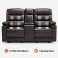 thumbnail image 6 of MCombo Power Loveseat Recliner Sofa with Console, Heat Vibration, Faux Leather for Living Room PR624, 6 of 9