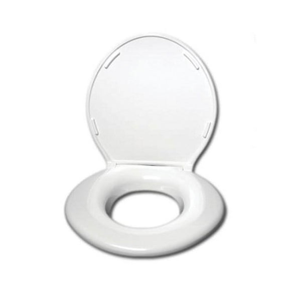 Big John Products Standard Elongated Closed Front Toilet Seat with Cover, White