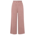 thumbnail image 7 of HKYNLAG Womens Linen Pants Wide Leg High Waisted Adjustable Drawstring Trousers with Pockets Casual Lightweight Pink M, 7 of 7