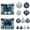 thumbnail image 6 of Mecorevxz 48Pcs 4/6/8cm Christmas Ornaments Set, Painted Irregular Metallic Plastic Christmas Hanging Balls Pendants Suitable for Xmas Tree Decor,Christmas Gifts(F), 6 of 8
