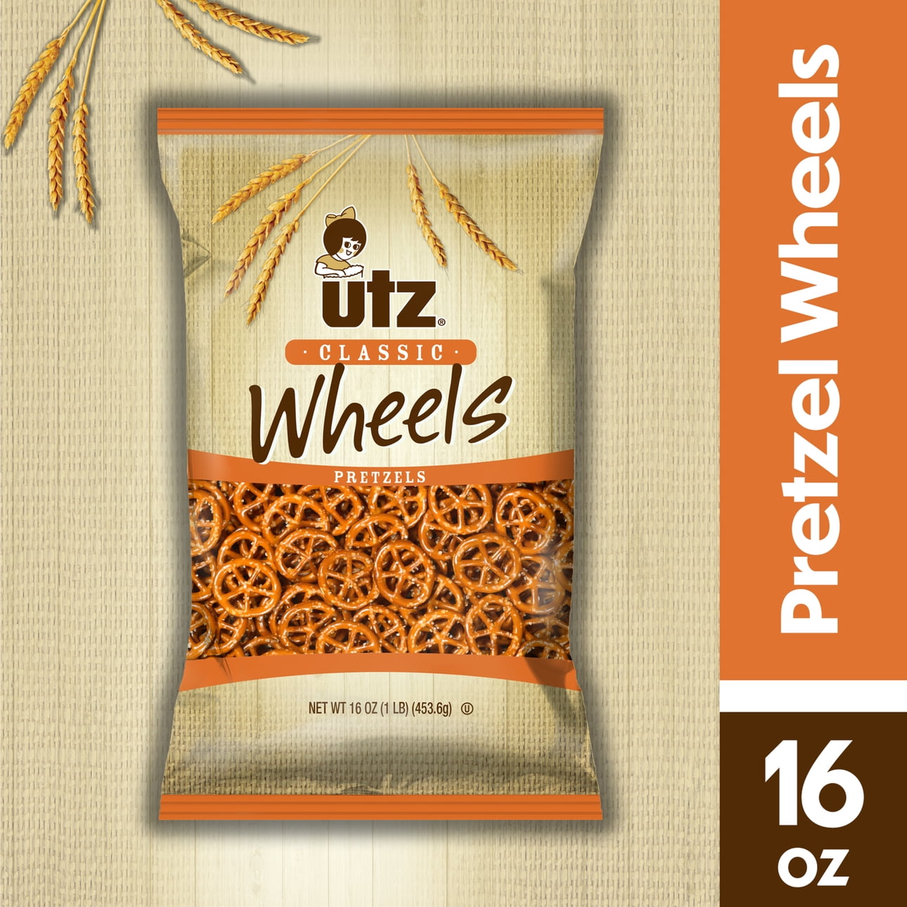 16 oz Utz Classic Wheels Pretzels