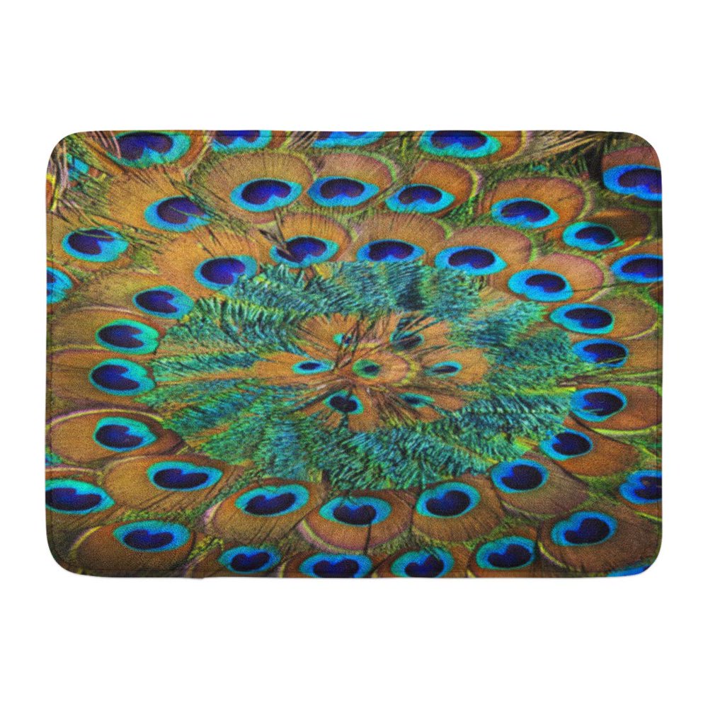 GODPOK Colorful Beautiful Blue Abstract Close Up of Circular Peacock