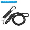 thumbnail image 3 of Uxcell Braided Paracord Lanyard Keychain Paracord Neck Badge Lanyard with Hook Clip and Key Ring Black 2 Pcs, 3 of 6