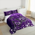 thumbnail image 3 of Manfei Dreamy Purple Butterfly Full Size Comforter Sets,Bling Print Bedding Comforter Set,Fashion Diamond Bedding Sets For Girls,Super Cozy Room Decor,3-Piece, 3 of 8