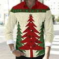 thumbnail image 6 of bbymog Casual Shirts for Men Christmas Printed Long Sleeve Button Down Shirt Breathable Plus Size Work Blouse Beige A L, 6 of 8