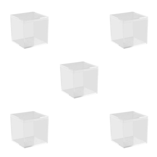 relayinert Candy Shaped Mini Necklace Organizer Earrings Necklace Storage Transparent 5.5*5.5*5.5cm 5Set