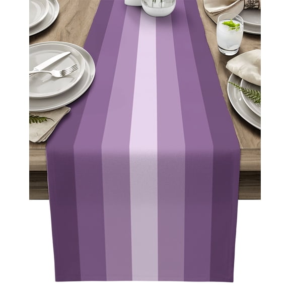 Table Runner Purple Table Decoration for Kitchen Dinning Gradient Stripes Modern Table Decoration for Indoor Outdoor Party Wedding Decor 13x90inch