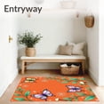 thumbnail image 3 of ODIKA 3'x5' Machine Washable Non-Slip Area Rug, Magical Fairy Garden with Sparkling Dewdrops and Wings High Traffic Rug, Orange, 691508, 3 of 7