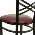 thumbnail image 6 of Flash Furniture HERCULES Series Black ''X'' Back Metal Restaurant Chair - Burgundy Vinyl Seat, 6 of 11