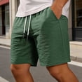 thumbnail image 2 of FYEGRE Men's Summer Casual Shorts Elastic Waist Drawstring Beach Shorts with Pockets Army Green XXXL, 2 of 4