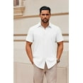thumbnail image 3 of COOFANDY Men's Casual Dress Shirts Short Sleeve Button Down Shirts Summer Untucked Shirts, 3 of 6