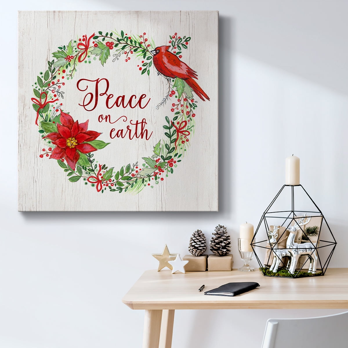 Peace on Earth Wreath- Gallery Wrapped Canvas