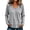 Gray, variant on Women Long Sleeve Tops Shirts Fringe Raw Hem Casual Blouse, Loose Drop Shoulder Layered Look Tunic Shirts for Fall Daily Wear