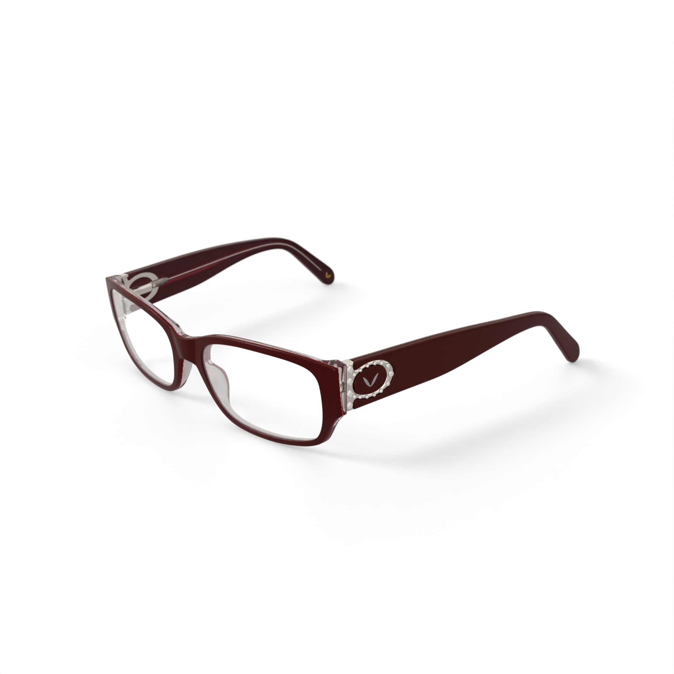 Vendela Women's V1001 Rectangular Prescription Eyeglasses with Case, Cherry Red