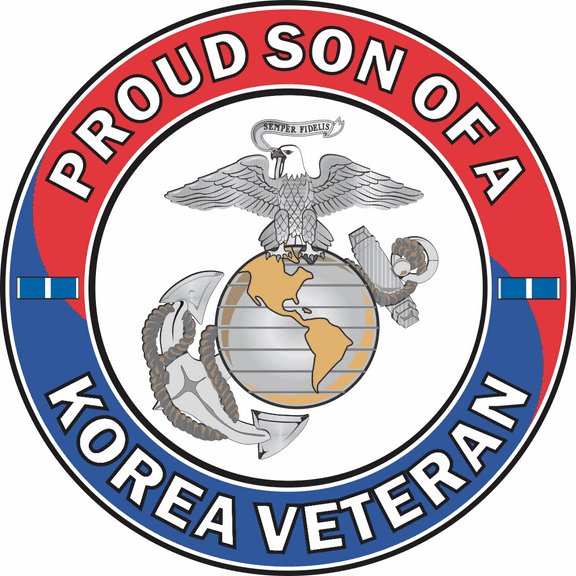 3.8 Inch U.S. Marine Corps Proud Son of a Korea Veteran