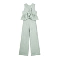 thumbnail image 6 of Karymi Womens Tops Dressy Casual 2-Piece Gingham Outfit, Sleeveless Round Neck Peplum Top + High Waist Wide Leg Pants with Pockets, Summer Casual Set Plus Size Tops for Women, 6 of 7