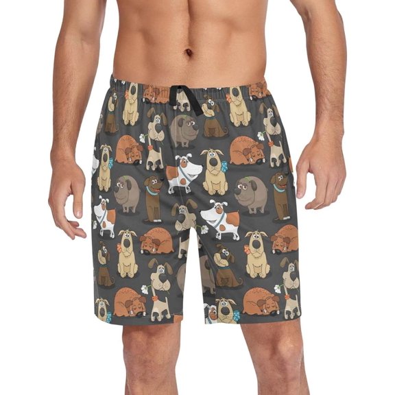 GZHJMY Dog Pajama Pants Short for Men, Lounge Pants Lightweight Men Pajama Bottoms with Drawstring Pockets, Christmas New Year Birthday Gifts, X-Large