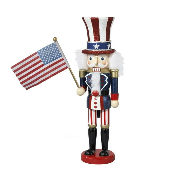Hollywood Kurt Adler 15-Inch Wooden Uncle Sam Nutcracker – Hand-Painted Patriotic Christmas Figure