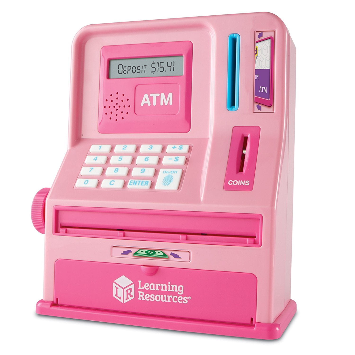 Learning Resources Teaching ATM Bank, Pink - Toddler Educational Toy for Money Skills, Ages 3+