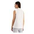 thumbnail image 2 of Alfani Womens Solid Sleeveless Blouse Top, White, Medium, 2 of 4