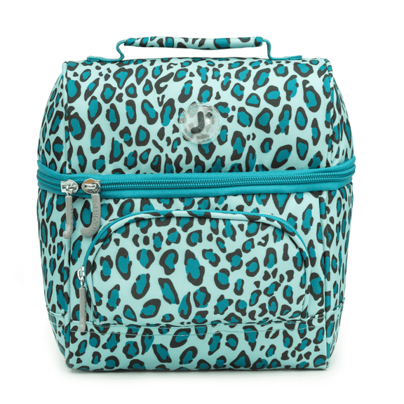 J World Boys and Girls Corey Insulated Kids Lunch Bag for School, Mint Leopard