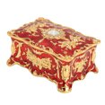 thumbnail image 4 of Vintage Jewelry Box, Metal Enamel Small Jewelry Box Gold Floral Pattern Exquisite For Necklace ANGGREK HC1214, 4 of 8