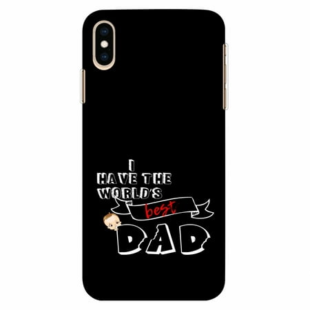 iPhone XS Max Case Tempered Glass Combo, Ultra Slim Designer Back Cover with Tempered Glass Screen Protector for iPhone Xs Max (2018) - Father's Day - I Have World's Best (The Best Phone To Have)