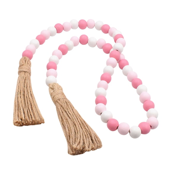 HOMEMAXS  Wooden Garland Valentine Decoration Strand Hanging Faux Pink