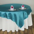 thumbnail image 5 of Linentablecloth - Mantel Cuadrado De Satén (60 Pulgadas), Color Turquesa, 5 of 5