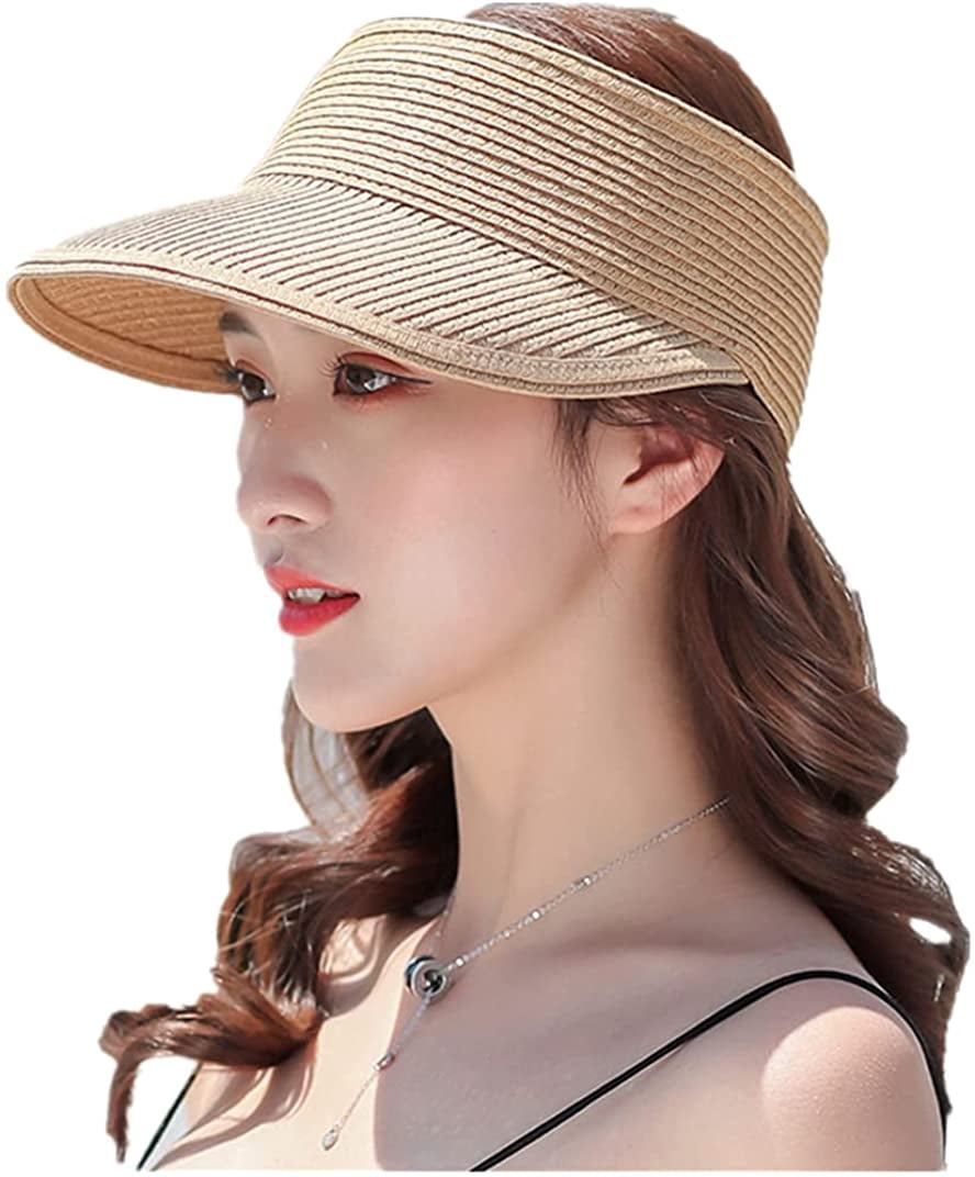 Sun Visor Hat for Women, Wide Brim Roll 