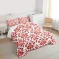 thumbnail image 3 of Feelyou Red Boho Damask Full Size Comforter Sets, Retro Western Fashion Bedding Sets, 3pcs, 3 of 8
