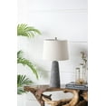 thumbnail image 4 of Youmumeub 26" Bedside & End Table Lamp, Black Stone Cone Base with 14" Beige Fabric Drum Shade, Modern Accent Lighting for Bedroom and Living Room, 4 of 12