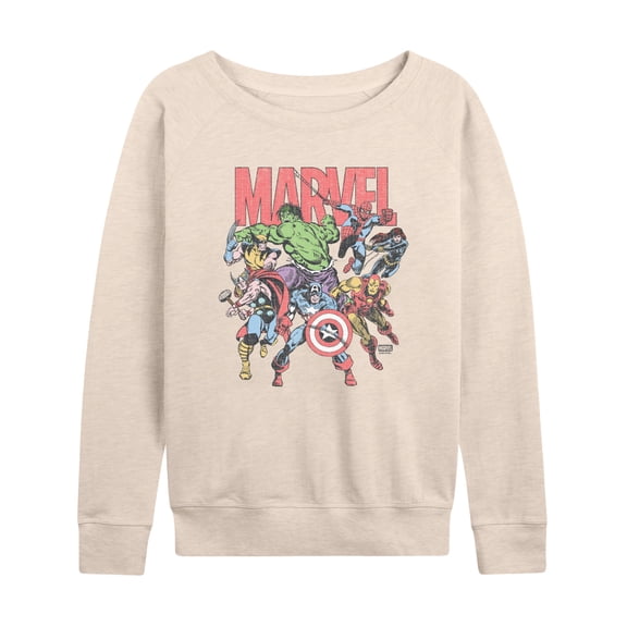 Marvel - Marvel Group Faded - Women's French Terry Long Sleeve Pullover