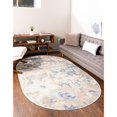 thumbnail image 2 of Unique Loom Lotus Distressed Floral Area Rug 8' x 10' Oval Blue/Beige, 2 of 2