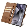 thumbnail image 4 of Allytech Flip Wallet Case for Samsung Galaxy S25 Ultra, with Credit Card Slots, Magnetic Clasp, Slim Thin RFID Blocking Premium PU Leather Shockproof Kickstand Cover Case for Women Men - Brown, 4 of 7