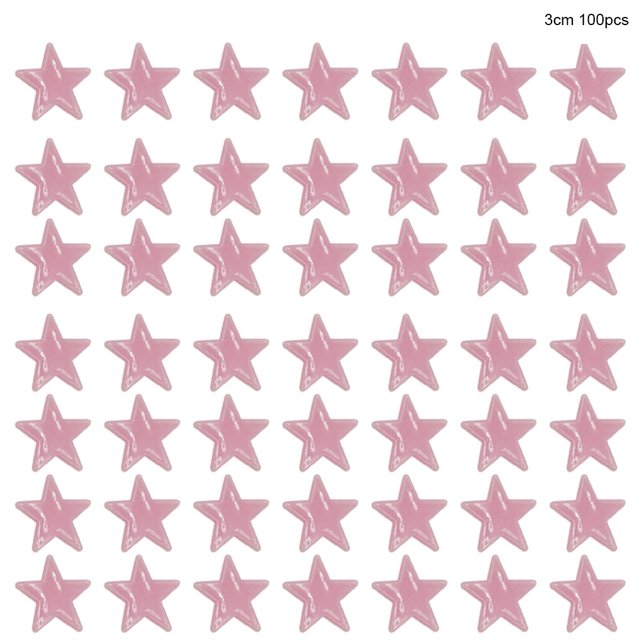 100 Uds. Pegatinas de estrellas coloridas pegatinas de pared que brillan pegatinas de pared de estrellas de plástico parche calcomanía Kits de decoración para fiestas Rosado 3 cm 100 piezas Matsuzay HA004699-04