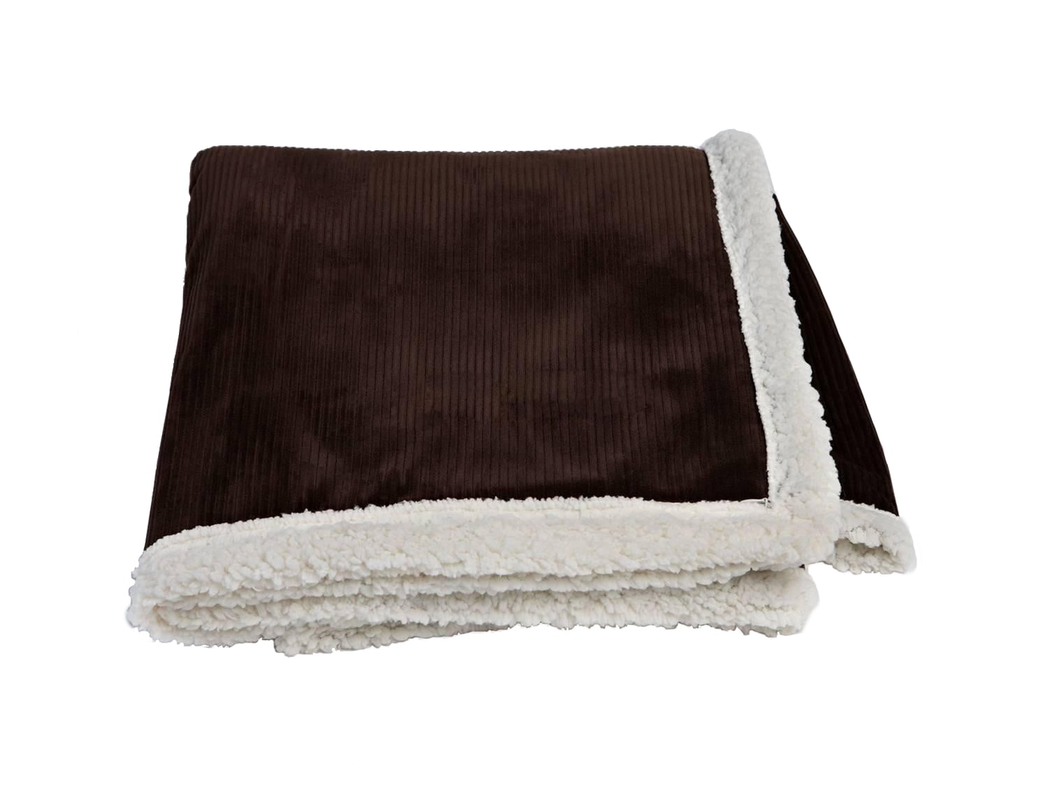 Corduroy Lambswool Throw Dark Chocolate