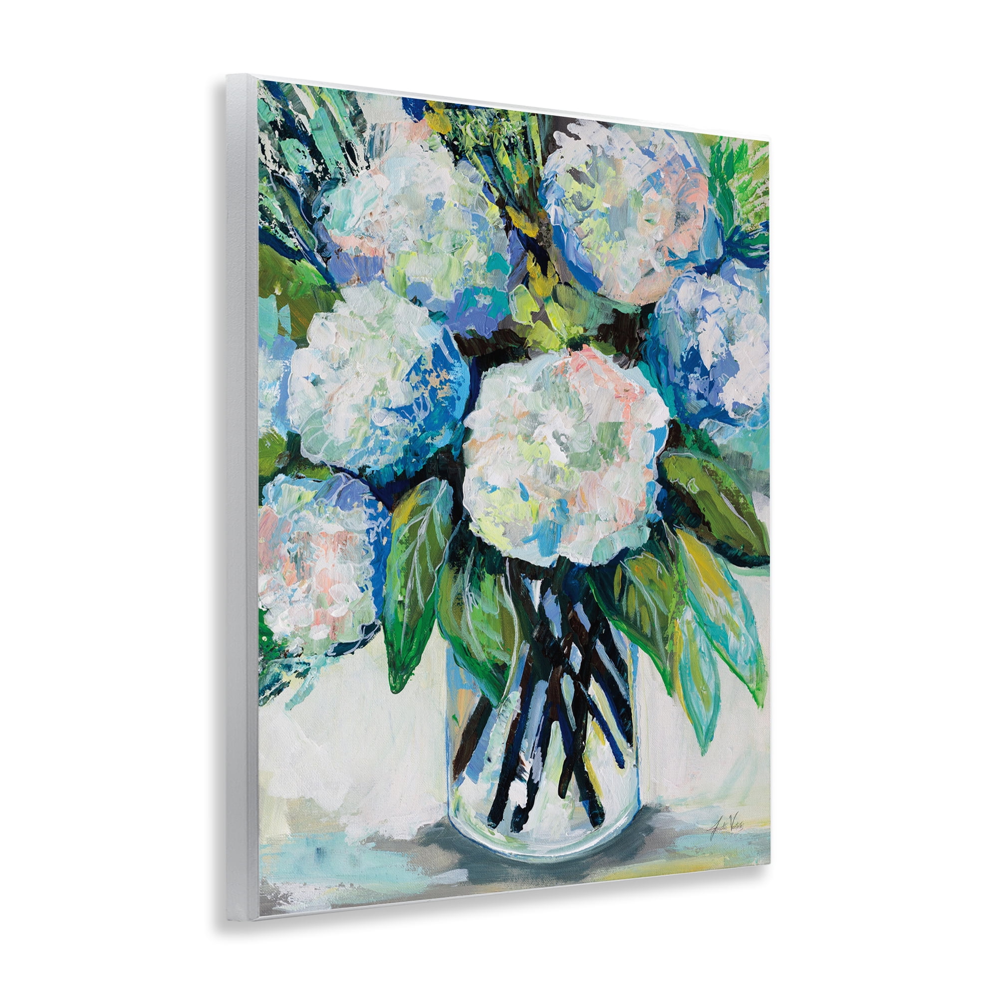 Stupell Industries Abundant White Hydrangeas Botanical & Floral Painting Unframed Art Print Wall Art, 11 x 14
