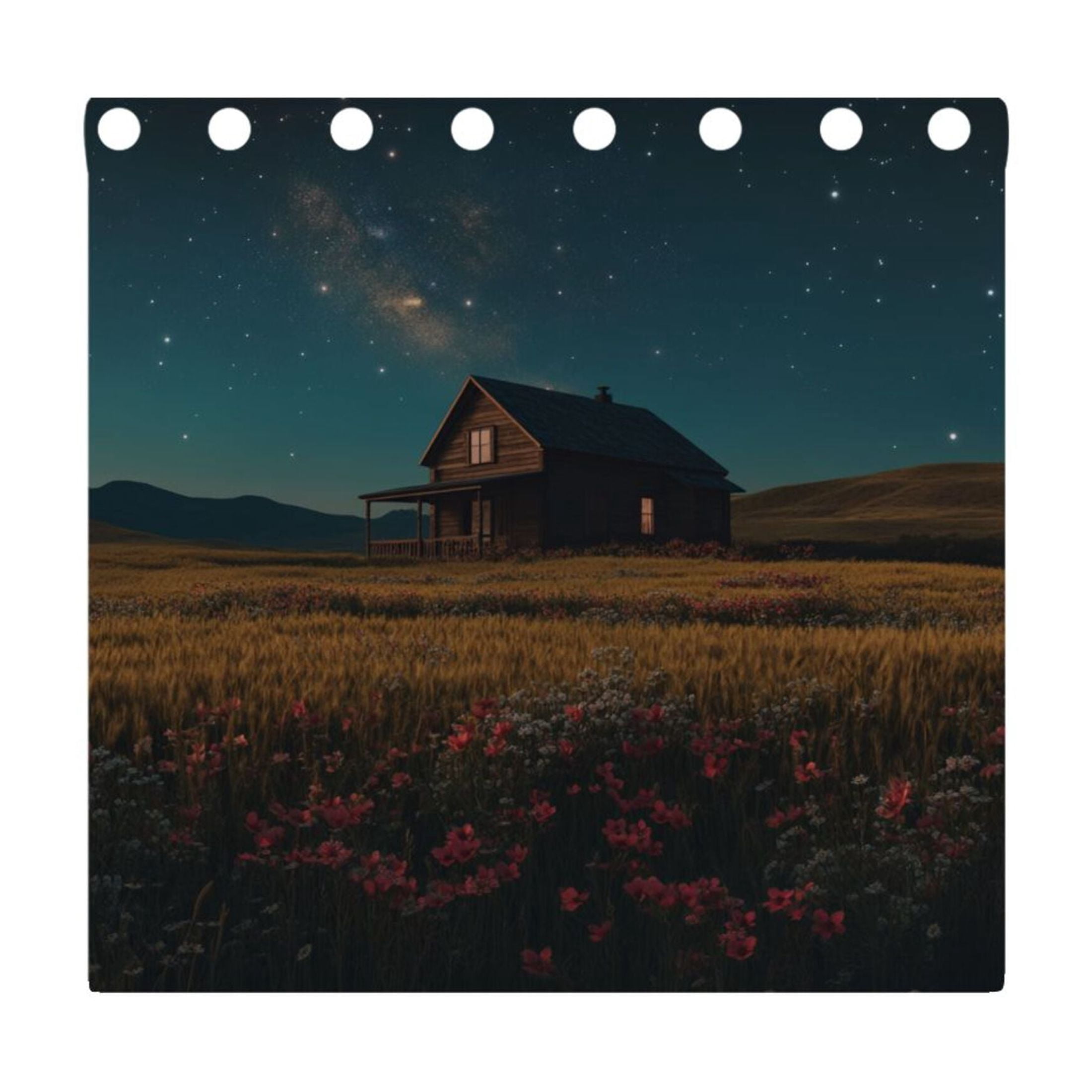 House under Starry Sky Blackout Curtains for Living Room Bedroom 55W x 54L Insulated Window Drapes 2 Panels